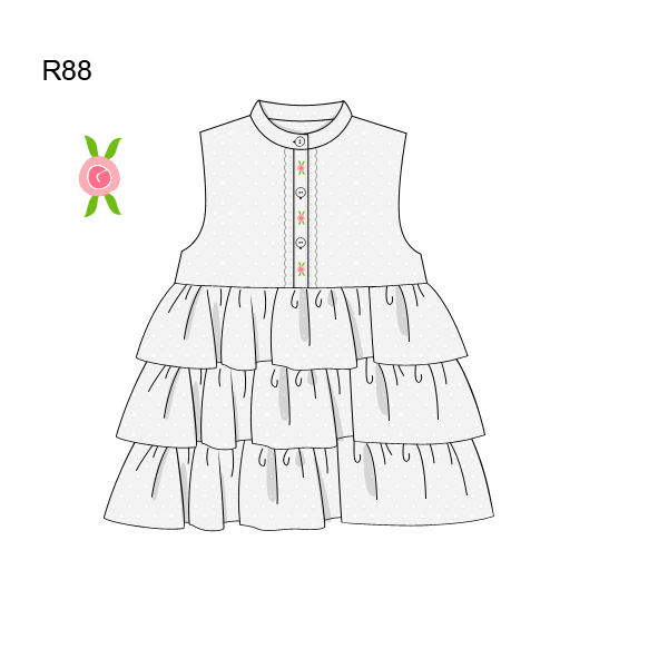  Beautiful baby girl rose styled dress - DR 2671